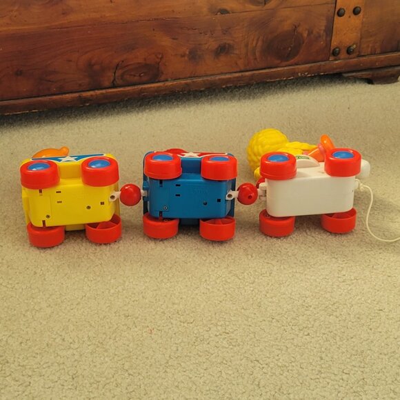 Vintage Sesame Street Big Bird Band Train Musical Pull Toy with Elmo and Ernie - Picture 8 of 12